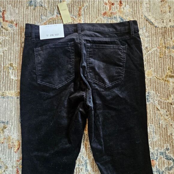NWT LOFT Black Velvet Pants sz 8 petite modern skinny with 27" inseam - Picture 2 of 6